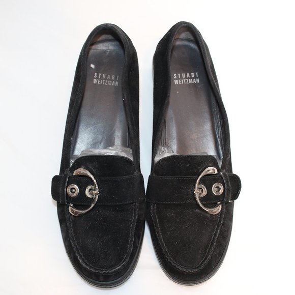 Stuart Weitzman Black Slip-On Loafer Moccasins - Picture 2 of 8